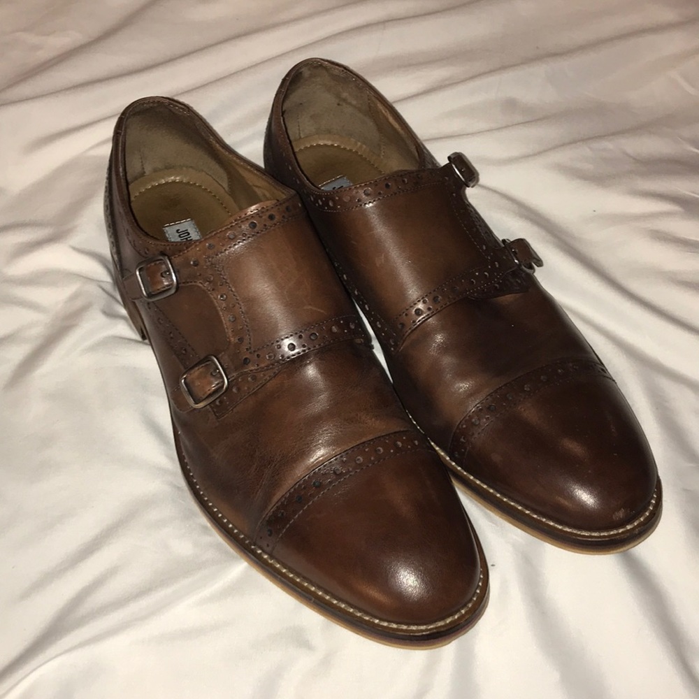 Johnson and Murphy brown Monk strap Oxford shoes